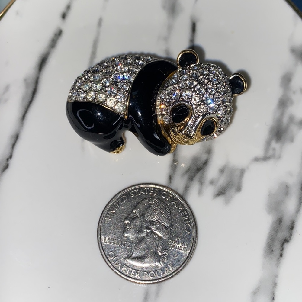 Vintage Panda Brooch and earring - Picture 2 of 4